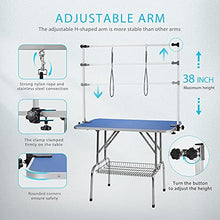 Load image into Gallery viewer, DEStar 45 x 24 Inch Collapsible Pet Grooming Table with Adjustable Height Arm, Noose and Mesh Tray for Large Dogs up to 265 Lbs