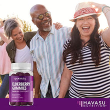 Load image into Gallery viewer, Elderberry Gummies with Zinc and Vitamin C Herbal Supplements Ingredient for Potent Antioxidant Support Immune Defense as a Delicious & Vegan Friendly Option (Adult, 60 Count)
