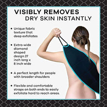 Load image into Gallery viewer, Dermasuri Deep Exfoliating Back Scrubber - 27 Inches Long, 8 Inches Wide - Bath & Shower Body Scrubber - Exfoliator Scrub Tool - Skin Care for Women & Men - Exfoliation Body Scrubber for Shower