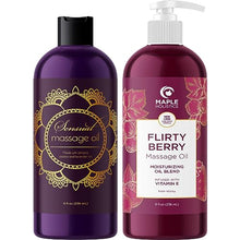 Load image into Gallery viewer, 2 Massage Oils for Massage Therapy - Maple Holistics Massage Oil Kit with Aromatherapy Lavender Massage Oil Plus Flirty Berry Massage Oil for Sensual Aromatherapy Made with Pure Essential Oils