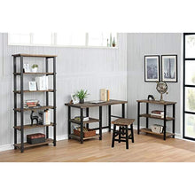 Load image into Gallery viewer, Alaterre Furniture Sonoma 70" Tall 5-Shelf Metal and Solid Wood Bookcase, Brown