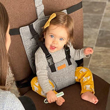 Load image into Gallery viewer, liuliuby Travel Harness Seat - Fabric Baby Portable High Chair for Travel - Travel High Chair Seat Sack - Portable Baby Seat with Safety Harness – Parent Pouch Must Haves Baby Travel Essential