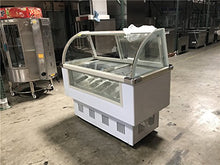 Load image into Gallery viewer, Commercial Ice cream Display Freezer, 53"Width, 110V, 14 Pan Gelato Show case Glass top Dipping Cabinet-Restaurant Groceries Kitchen F14