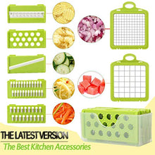 Load image into Gallery viewer, Vegetable Chopper - Spiralizer Vegetable Slicer - Onion Chopper with Container - Pro Food Chopper - Slicer Dicer Cutter - 7 Blades