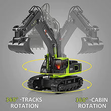 Load image into Gallery viewer, kolegend Remote Control Excavator Toy Truck, 1/18 Scale RC Toys Hydraulic Excavator Construction Vehicles for Boys Girls Kids RC Tractor with Lights Rechargeable Battery