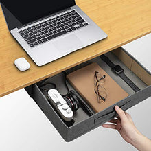 Load image into Gallery viewer, FEZIBO Electric Height Adjustable Standing Desk, 55 x 24 Inches Splice Board, Black Frame/Bamboo Top