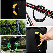 Load image into Gallery viewer, Bike Cable Lock, 4 Digit Resettable Combination Cable Lock for Bicycle,Without Mounting Bracket ,2 Feet x 1/2 Inch (Black)