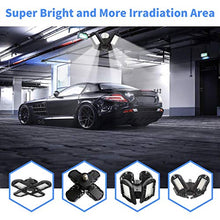 Load image into Gallery viewer, Led Garage Industrial-Lamp 80W, Deformable Workshop Super-Bright High-Bay Light-Lamp with 4 Adjustable Panels, E27/E26 Shop Ceiling Lights with Sensor, 8000LM,White