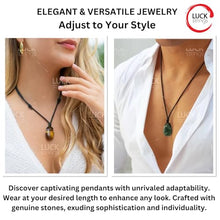 Load image into Gallery viewer, Luck Strings Handmade Chakra Gemstone Crystal Pendant Necklace, Unisex Design for Men & Women, Large Rock Energy Amulet Jewelry Collar for Spiritual Wellness, Gem Accessory Gift, Nuummite Black