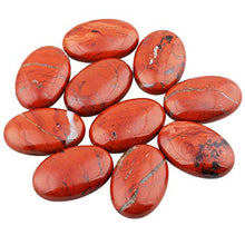Load image into Gallery viewer, mookaitedecor Bundle - 2 Items: Red Jasper Crystal Egg with Stone Stand & Pocket Palm Stone Worry Stones