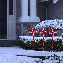 Load image into Gallery viewer, Alpine Corporation COR114T-3 Candy Cane Pathway LED, Decorative Winter Christmas Lights for Front Yard, Red and White, Set of 3 Holiday décor