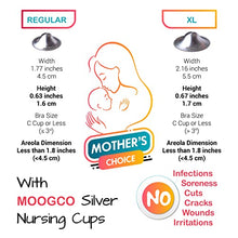 Load image into Gallery viewer, The Original Silver Nursing Cups - Nipple Shields for Nursing Newborn - Newborn Essentials Must Haves - Soothe and Protect Your Nursing Nipples - 925 Silver (L)