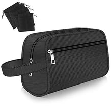 Load image into Gallery viewer, Toiletry Bag for Men - Portable Hanging Dopp Kit, Polyester Travel Organizer with 4 Sizes Shoes Bags for Toiletries Accessories, Black
