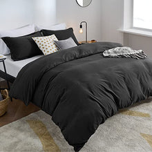 Load image into Gallery viewer, Bedsure Navy Duvet Covers Queen Size - Washed Cotton Like Soft Queen Duvet Cover Set 3 Pieces with Zipper Closure, 1 Duvet Cover 90x90 inches and 2 Pillow Shams