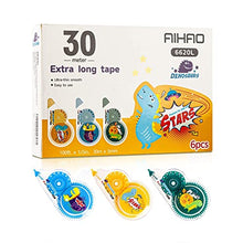 Load image into Gallery viewer, AIHAO Correction Tape, 100ft (30 m)x 1/5in (5mm), White Tape, 6 Count, Wipe Out Tape, Instant Corrections, Cute Design Correction Tapes