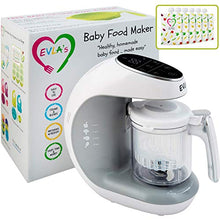 Load image into Gallery viewer, EVLA'S Baby Food Maker, Food Processor Blender Grinder Steamer and Baby Food Storage Glass Jars for Healthy,Homemade Food with 6 Reusable Pouches