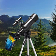 Load image into Gallery viewer, EastPole 70mm Telescope for Beginners and Kids, Refracter Travel Scope for Viewing Moon Stargazing Outdoor Activities, FMC Lens, BAK4 Prism, Tripod and 2019 New Smartphone Mount (MidnightBlack)
