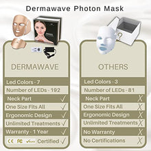 Load image into Gallery viewer, LED Face Mask Light Therapy - 7 Colors Premium Dermawave Photon Mask for Facial and Neck with 192 LEDs - Professional Blue & Red Light for Anti Aging & Skin Rejuvenation - Korean skincare
