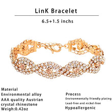 Load image into Gallery viewer, 3 Pack Women Jewelry Set Rhinestone Necklace Bangle Bracelet and Rhinestone Crystal Teardrop Dangle Earrings for Wedding Party