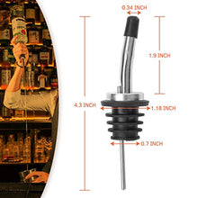Load image into Gallery viewer, AOZITA 12 Pack Stainless Steel Classic Bottle Pourers Tapered Spout - Liquor Pourers with Rubber Dust Caps