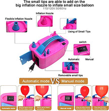 Load image into Gallery viewer, Balloon Pump 132 PCS Electric Balloon Pump 110V 600W Portable Electric Balloon Air Pump Electric Balloon Inflator with 90 PCS Balloons, Tying Tools, 20 Flower Clips,Balloon Blower for Party Decoration