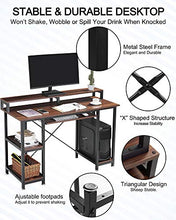 Load image into Gallery viewer, QooWare Computer Desk with Shelves, 47" Writing Desk w/Keyboard Tray & Monitor Stand Riser - Achieve More, Strain Less - Large Desk Space Wooden Study Table for Home Office