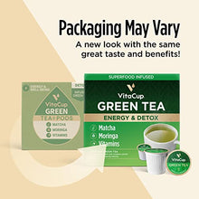Load image into Gallery viewer, VitaCup Green Tea Pods, Enhance Energy & Detox with Matcha, Moringa, B Vitamins, D3, Keto, Paleo, Vegan, Recyclable Single Serve Pod, Compatible with Keurig K-Cup Brewers,64 Ct