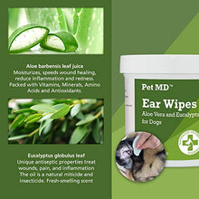 Load image into Gallery viewer, Pet MD - Dog Ear Cleaner Wipes - Otic Cleanser for Dogs to Stop Ear Itching, and Infections with Aloe and Eucalyptus - 100 Count