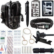 Load image into Gallery viewer, Emergency Survival Kit With First Aid - Gear, Cool Gadgets, Tools For Men, Women. Hiking, Camping, Fishing, Hunting Accessories. Link Molle Pouch To Bag, Backpack. Best Military Equipment, Supplies