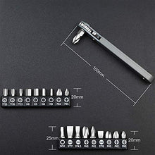 Load image into Gallery viewer, MulWark 20pc 1/4 Ultra Low Profile Mini Ratchet Wrench Close Quarters Screwdriver Set with High Torque - Right Angle EDC Tool with 90 Degree Mini Offset Reversible Drive Handle & Multi Hex Bits Set