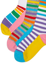 Load image into Gallery viewer, Jefferies Socks Little Girl's Colorful Rainbow Knee High Socks 3 Pair Pack Sockshosiery, Rainbow, X-Small