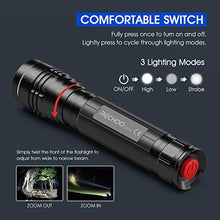 Load image into Gallery viewer, High-Powered LED Flashlight S2000, RECHOO Upgraded Powerful 2000 High Lumens Flashlights with 3 Modes, Zoomable, Water Resistant Flash Light for Camping, Outdoor, Emergency, Hiking