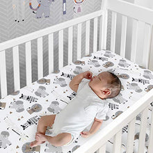 Load image into Gallery viewer, Lambs & Ivy Jungle Safari Gray/Tan/White Nursery 6-Piece Baby Crib Bedding Set