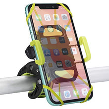 Load image into Gallery viewer, ihens5 Bike Phone Mount, Motorcycle & Mountain Bike Handlebar Phone Mount Bicycle Golf Cart Stroller Cell Phone Holder with Rubber Strap 360 Degrees Rotate for iPhone X 8 7 6 6s Plus Samsung (Green)