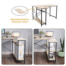 Load image into Gallery viewer, Bestier Computer Desk with Storage Shelves Under Desk, Small L-Shaped Corner Desk with Shelves 47 Inch Writing Desk Table with Storage Tower Shelf Home Office Desk for Small Spaces P2 Wood Oak