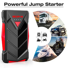 Load image into Gallery viewer, NEXPOW Portable,12V Car Battery Jump Starter Power Pack with USB Quick Charge (Up to 7L Gas or 5.5L Diesel Engine) Battery Booster with Built-in LED Light