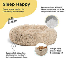 Load image into Gallery viewer, Best Friends by Sheri The Original Calming Donut Cat and Dog Bed in Shag Fur Taupe Small 23x23