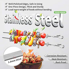 Load image into Gallery viewer, Kabob Skewers for Grilling Metal Flat BBQ Skewers 14” Long Stainless Steel Shish Kebob Skewer, Reusable Wide Grill Skewers Barbecue Sticks Set for Shish Kabob Meat Shrimp Chicken Vegetable, 10 Pack