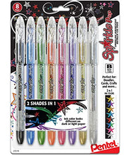 Load image into Gallery viewer, Pentel Sparkle Pop Metallic Gel Pen, 1.0mm Bold Line, Assorted Colors, Pack of 8 (K91BP8M)