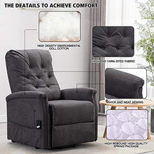 Load image into Gallery viewer, Power Lift Recliner Chair Single Recliner Chair Living Room Sofa Recliner Electric Soft Fabric Recliner Chair Remote Control Chair