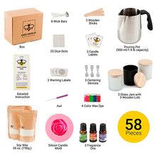 Load image into Gallery viewer, DIY Soy Candle Making Kit for Adults with Big Glass Candle Jars - Candle Making Supplies - Candle Rose Mold - Wicks - Soy Wax Flakes Candle Making Kits - Full Beginners Set