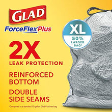 Load image into Gallery viewer, Glad ForceFlexPlus XL Grey Kitchen Drawstring Trash Bags, Febreze, 20 Gal, 80 Ct (Package May Vary)