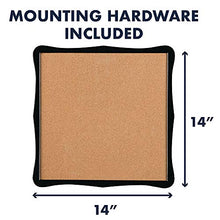 Load image into Gallery viewer, Quartet Corkboard, Framed Bulletin Board, 14 x 14 inches Cork Board, Home Organization, Black Frame (50722)