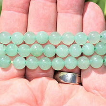 Load image into Gallery viewer, CHARGED Green Aventurine Crystal Bracelet 8mm Round Tumble Polished Stretchy + Selenite Baby Heart Charging Crystal (GAIN CREATIVITY, COURAGE, INDEPENDENCE, PROSPERITY - BALANCES EMOTIONS)