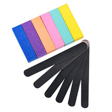Load image into Gallery viewer, Nail Files and Buffer, TsMADDTs Professional Manicure Tools Kit Rectangular Art Care Buffer Block Tools 100/180 Grit 12Pcs/Pa(Black)