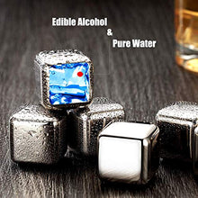 Load image into Gallery viewer, DERGUAM 8 Packs Fast-cooling 304 Stainless Steel Ice Cubes Whiskey Stones Whiskey Rocks With Nonslip Ice Tong&Wine Opener&Freezer Storage Tray Great for Whiskey,Wine,Beer,Juice or Soda