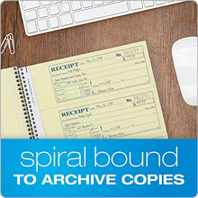 Load image into Gallery viewer, Adams Money and Rent Receipt Book, 2-Part Carbonless, 7-5/8" x 11", Spiral Bound, 200 Sets per Book, 4 Receipts per Page (SC1182), White/Canary