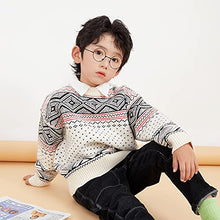 Load image into Gallery viewer, Boys Girls Knit Sweater,Cute Long Sleeve Blouse top,Crewneck,Cable Knit Sweater Fall and Winter Clothe,Warm Kids Sweater Cashmere,Cotton Knit Sweater,3-10t Kid White