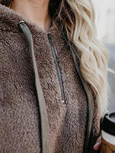 Load image into Gallery viewer, Century Star Womens Fuzzy Hoodies Pullover Cozy Oversized Pockets Hooded Sweatshirt Athletic Fleece Hoodies Brown Large