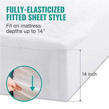 Load image into Gallery viewer, Vekkia Twin Size Bed Cover Premium Terry Cloth Breathable Waterproof Mattress Protector - Machine Washable